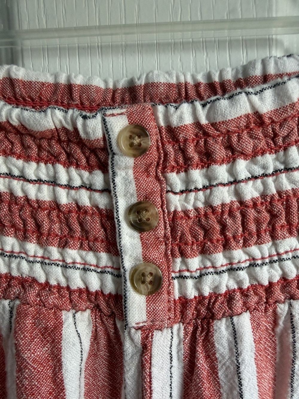 Cato Boho Striped Linen Blend Wide Leg Pants Size L Coastal Beach Summer - Picture 6 of 10
